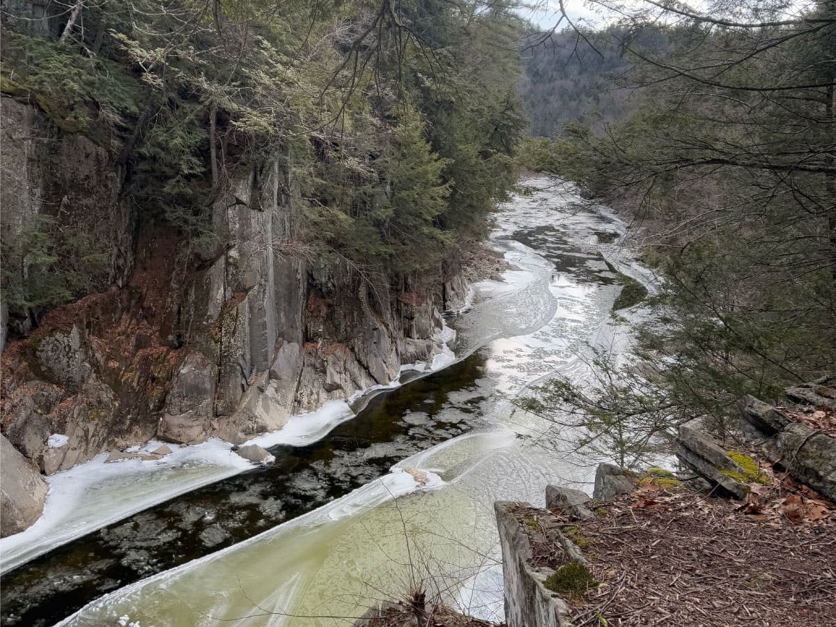River gorge in winter